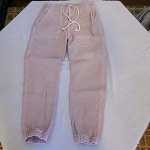 Womens American Eagle jogger jean size 00 pants faded distressed pink pants